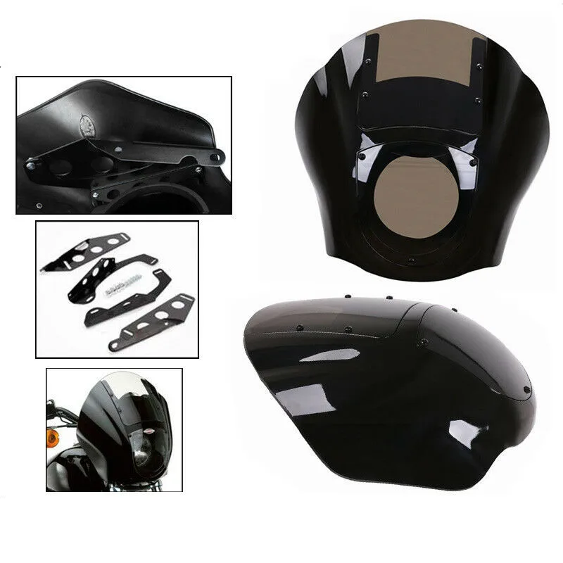 МОТОЦИКЛ ABS четверть фары обтекатель W/лобовое стекло для Harley Sportster XL 1200 883 XL883N Dyna FXR