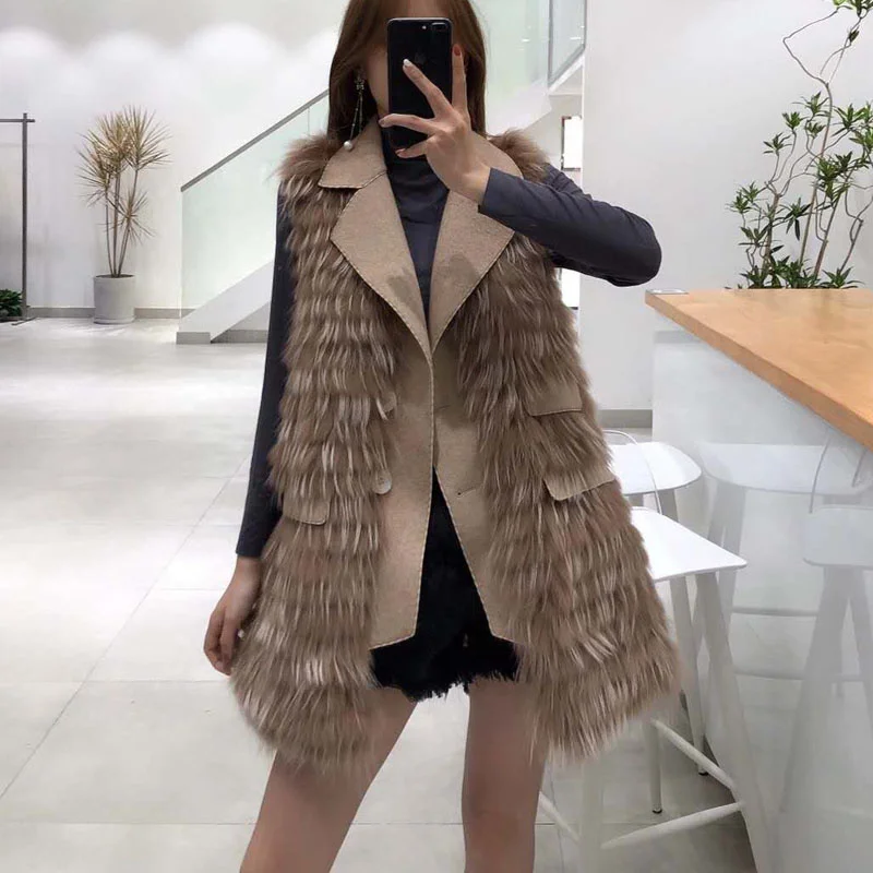 SHZQ Women Coat Winter New Brand Vest Sleeveless Turn-down Collar Jacket Casual Real Raccoon Dog Fur Female Clothes +fn0099
SHZQ Women Coat Winter New Brand Vest Sleeveless Turn-down Collar Jacket Casual Real Raccoon Dog Fur Female Clothes +fn0099