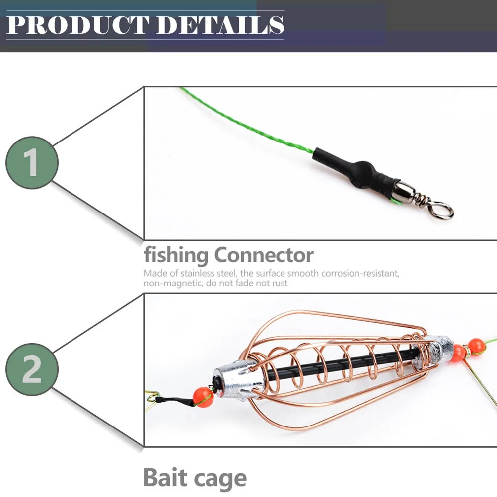 Durable Fishing Baits Cage Feeder Bait Holder Hook Cage Feeder Group Sinker High Carbon Steel + Stainless Steel
Durable Fishing Baits Cage Feeder Bait Holder Hook Cage Feeder Group Sinker High Carbon Steel + Stainless Steel