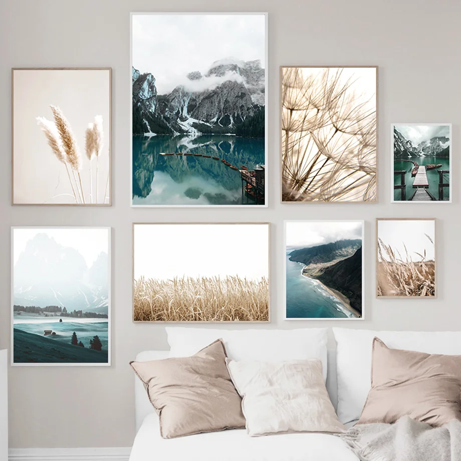 Misty Mountain Lake Nature Landscape Poster Dandelion Reed Bunny Tail Grass Wall Art Canvas Painting Home Wall Decor Picture
Misty Mountain Lake Nature Landscape Poster Dandelion Reed Bunny Tail Grass Wall Art Canvas Painting Home Wall Decor Picture