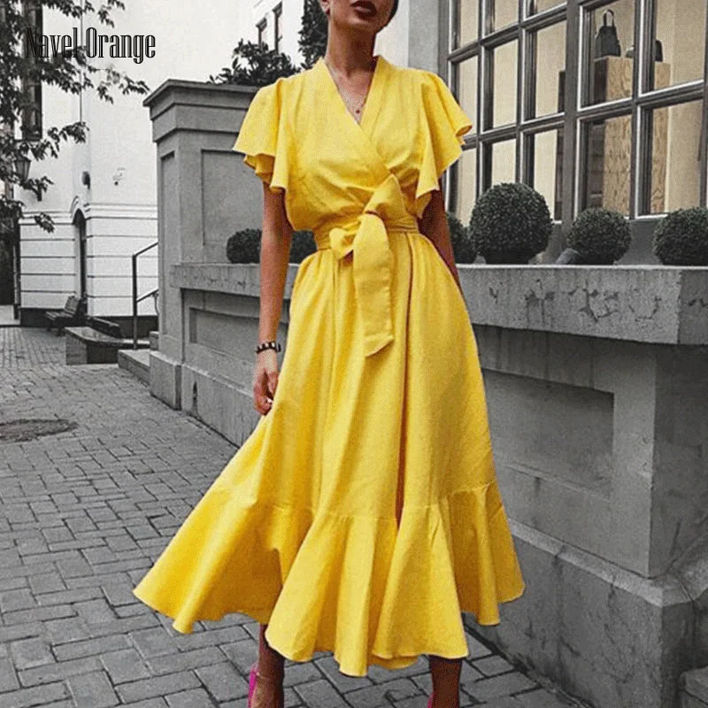 Summer Ladies Retro Butterfly Sleeve, V-neck, High Waist, Length, Flounce Party Dress, High Street Ladies Dresses, Elegant Vesti
Summer Ladies Retro Butterfly Sleeve, V-neck, High Waist, Length, Flounce Party Dress, High Street Ladies Dresses, Elegant Vesti