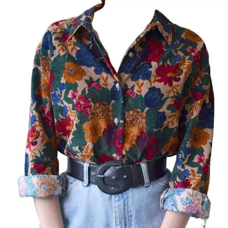 Single-breasted Turn Down Collar Flower Print Blouse Women Vintage Long SleeveElegant Lady Office Streetwear Plus Size Clothing
Single-breasted Turn Down Collar Flower Print Blouse Women Vintage Long SleeveElegant Lady Office Streetwear Plus Size Clothing