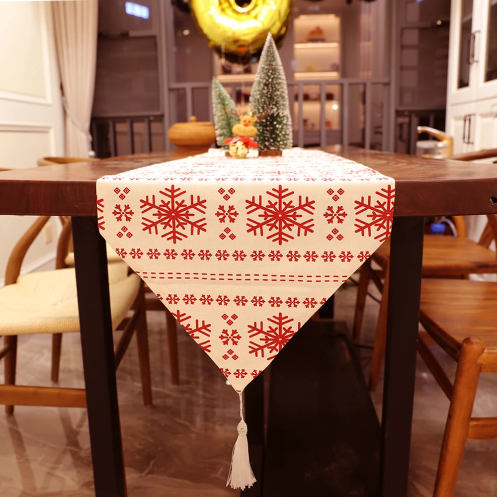 Linen Cotton Table Flag Snowflakes Christmas Table Runner For Christmas Home Party Washable Table Cover Textiles 35x180cm
Linen Cotton Table Flag Snowflakes Christmas Table Runner For Christmas Home Party Washable Table Cover Textiles 35x180cm