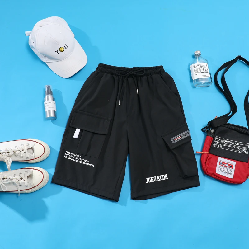 KPOP Cargo Pants Casual Side Pockets Bangtan Boys Hip Hop Streetwear Jungkoong Jimin Suga V RM Drawstring Pants Loose Shorts
KPOP Cargo Pants Casual Side Pockets Bangtan Boys Hip Hop Streetwear Jungkoong Jimin Suga V RM Drawstring Pants Loose Shorts