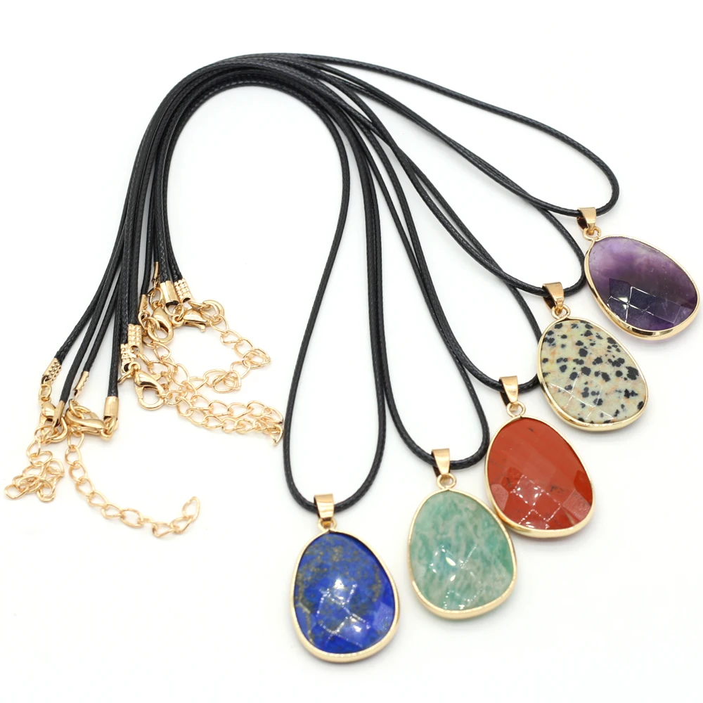 New lapis lazuli Rose Quartz Necklace Natural Stone Faceted Gilt Edge Pendant Necklace for Unisex Charm Jewelry Gift 23x34mm
New lapis lazuli Rose Quartz Necklace Natural Stone Faceted Gilt Edge Pendant Necklace for Unisex Charm Jewelry Gift 23x34mm