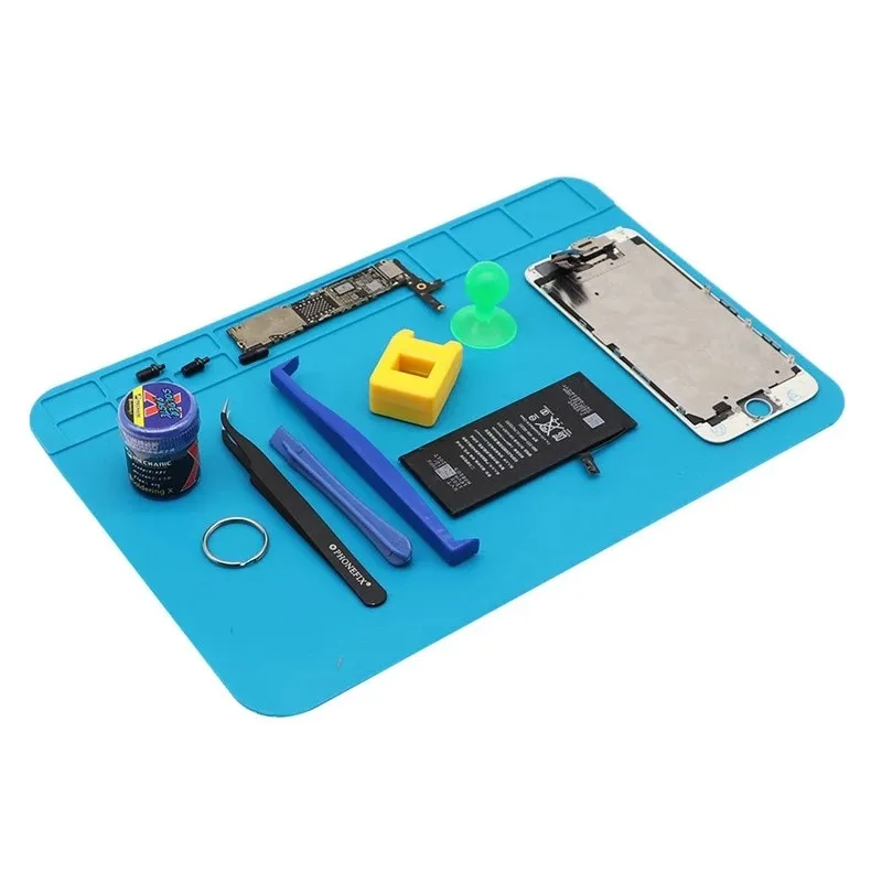 1pc Silicone Heat Insulation Desk Pad Mat ESD Soldering Station Computer Phone Repair Maintenance Platform Blue 30x20cm
1pc Silicone Heat Insulation Desk Pad Mat ESD Soldering Station Computer Phone Repair Maintenance Platform Blue 30x20cm