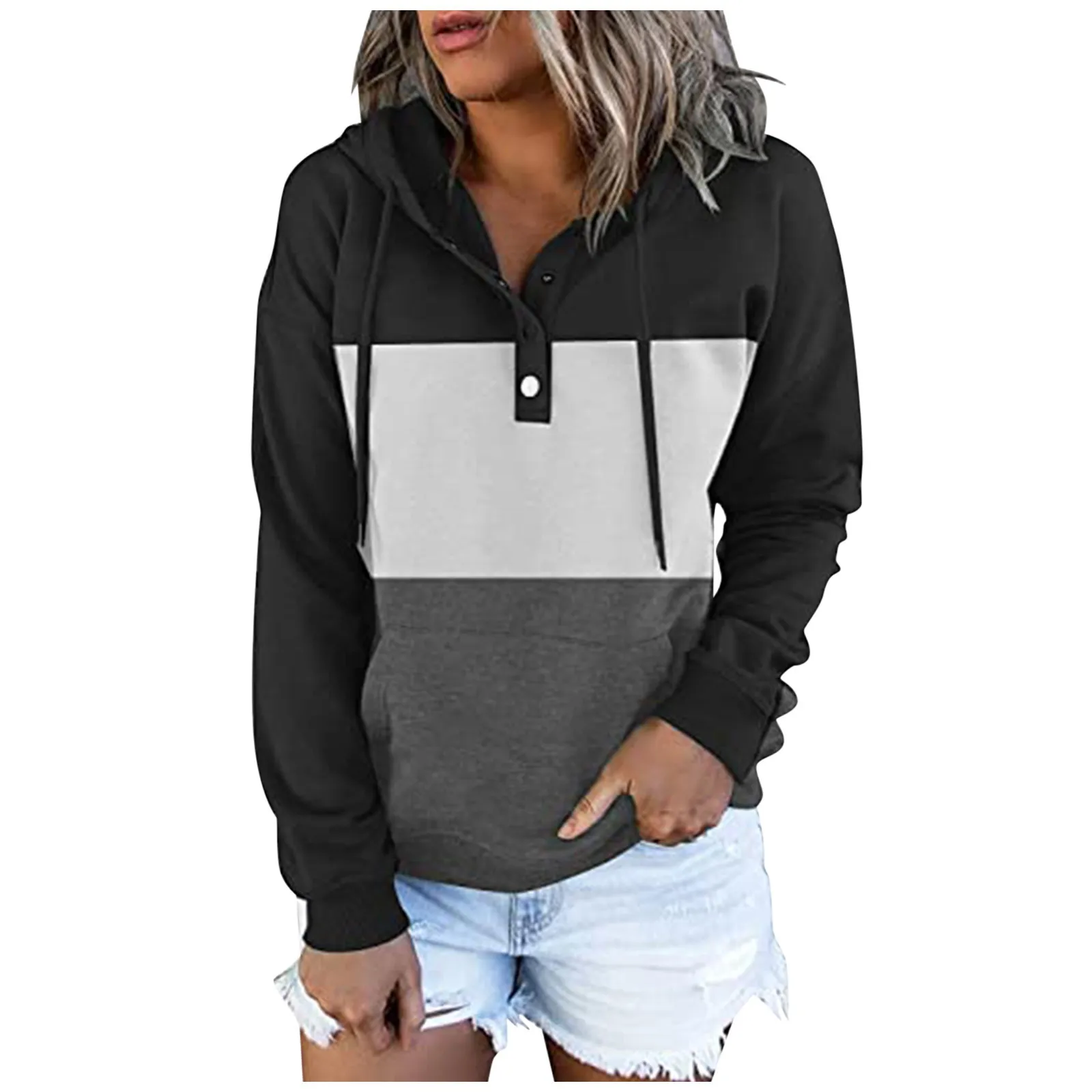 Womens Casual Splicing Pullover Button Down Hoodies Drawstring Hooded Pocket Long Sleeve Couple Fleece Casual Sweatshirts R5
Womens Casual Splicing Pullover Button Down Hoodies Drawstring Hooded Pocket Long Sleeve Couple Fleece Casual Sweatshirts R5