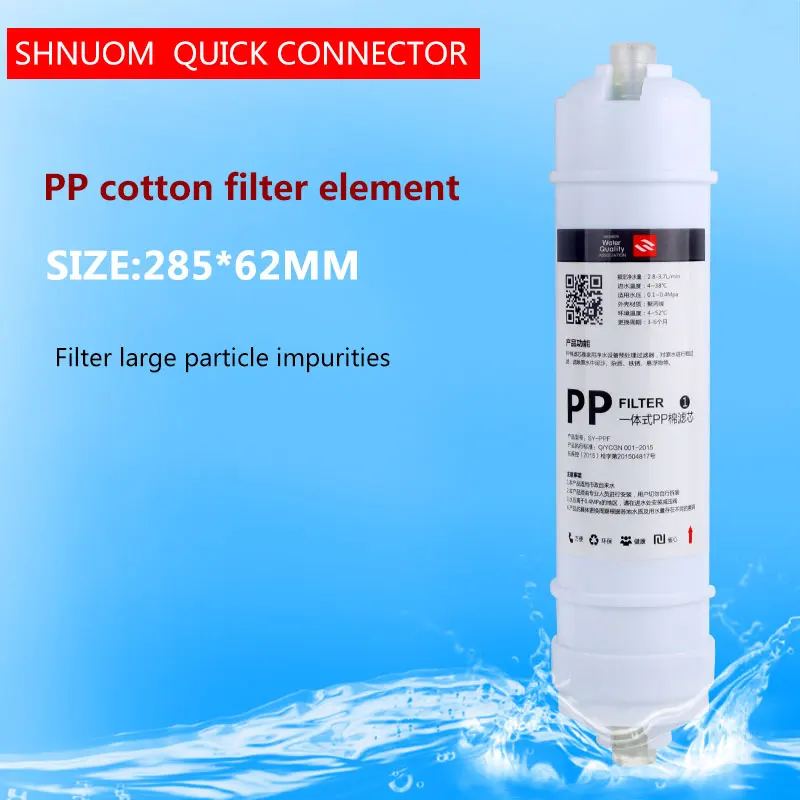 1/4 “ Quick Connect 10 Inch Water Purifier Filter PP Cotton 5 Micron Sediment Kitchen 285MM*62MM Quick Linker Filter Element
1/4 “ Quick Connect 10 Inch Water Purifier Filter PP Cotton 5 Micron Sediment Kitchen 285MM*62MM Quick Linker Filter Element