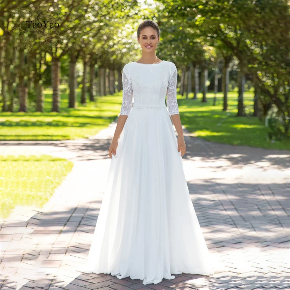 Elegant White Wedding Dresses for Women Spoon Neckline Half Sleeve A-ling Bridal Gown Vestidos De Novia Marriage Dress
Elegant White Wedding Dresses for Women Spoon Neckline Half Sleeve A-ling Bridal Gown Vestidos De Novia Marriage Dress