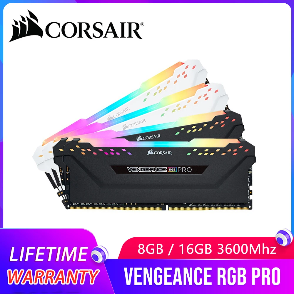 

Модуль оперативной памяти CORSAIR Vengeance RGB PRO DDR4 8 Гб 16 Гб PC4 3000 МГц 3200 МГц 3600 МГц DIMM