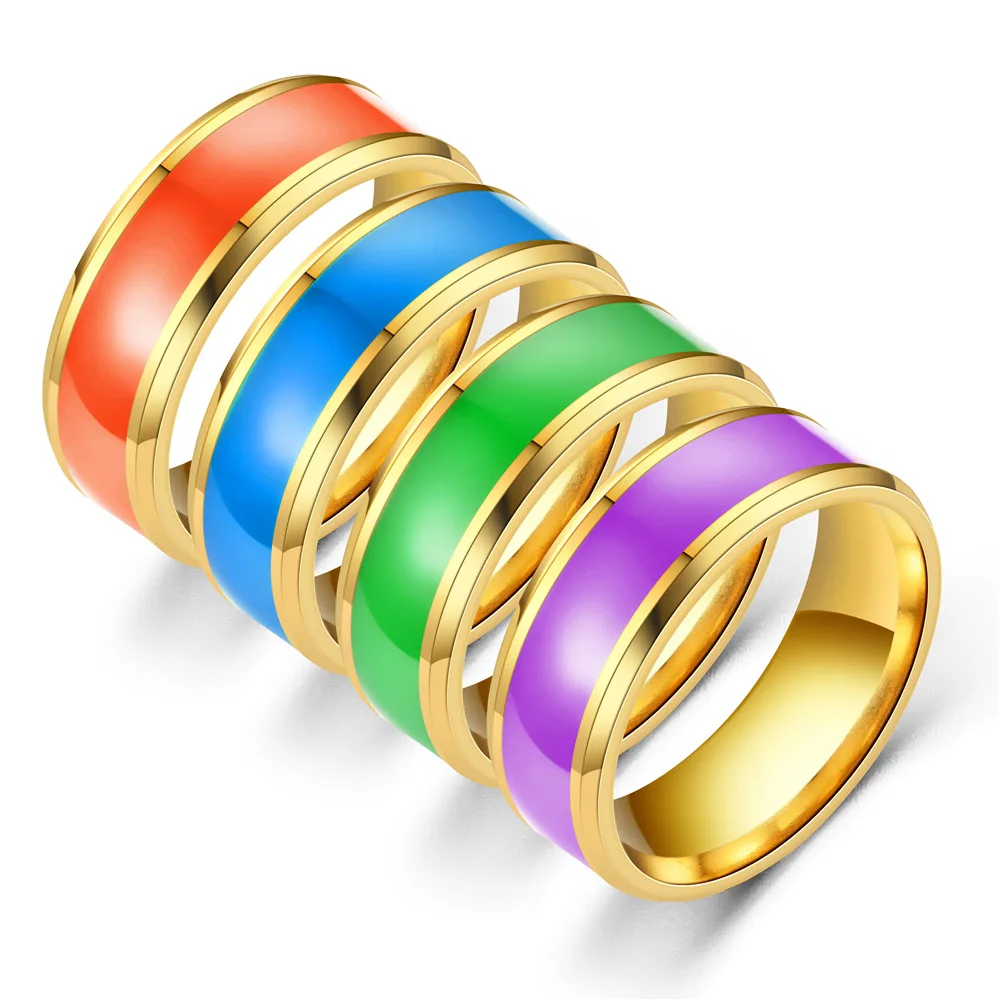 Sinogaa Stainless Steel Men's Ring Fashion Simple Color Epoxy Rings For Women Men Couple Rings Jewelry Accessories Dropshipping
Sinogaa Stainless Steel Men's Ring Fashion Simple Color Epoxy Rings For Women Men Couple Rings Jewelry Accessories Dropshipping