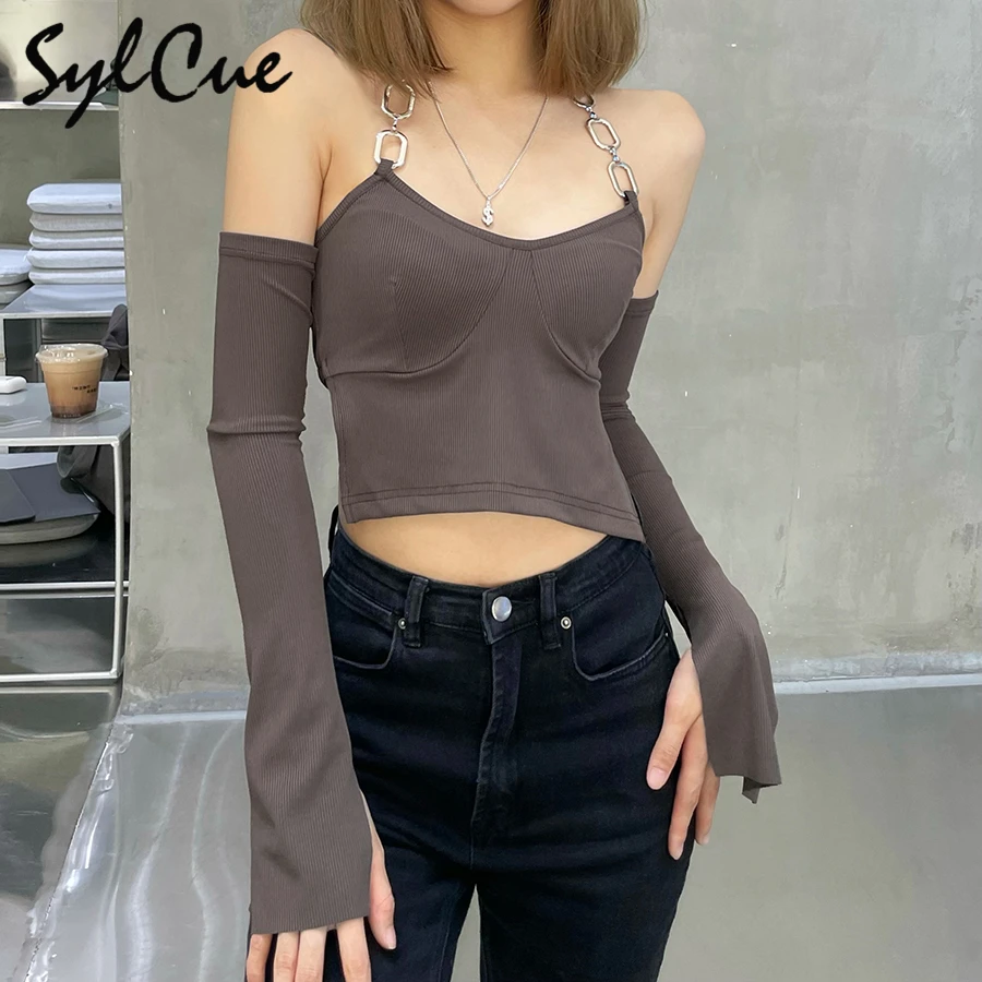 Sylcue Autumn new small halter paired with sexy fashionable yamamoto flared sleeves slim fit soft Comfortable wild crop top cool
Sylcue Autumn new small halter paired with sexy fashionable yamamoto flared sleeves slim fit soft Comfortable wild crop top cool