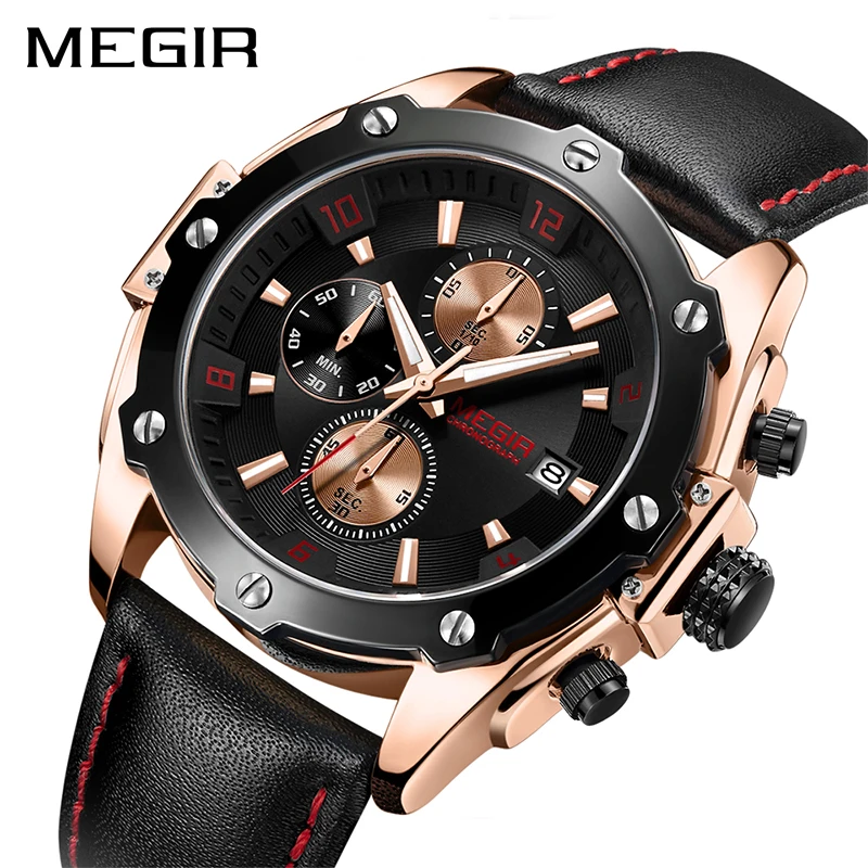 MEGIR Black Mens Watches Top Brand Luxury Chronograph Sports Quartz Wrist Watch Man Clock Waterproof Army Military Wristwatches
MEGIR Black Mens Watches Top Brand Luxury Chronograph Sports Quartz Wrist Watch Man Clock Waterproof Army Military Wristwatches