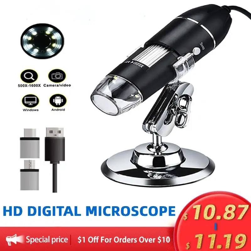 Digital Microscope Full HD USB Electronic Microscope Camera Magnifier Adjustable Magnification Microscope 1600X 1000X 500X
Digital Microscope Full HD USB Electronic Microscope Camera Magnifier Adjustable Magnification Microscope 1600X 1000X 500X