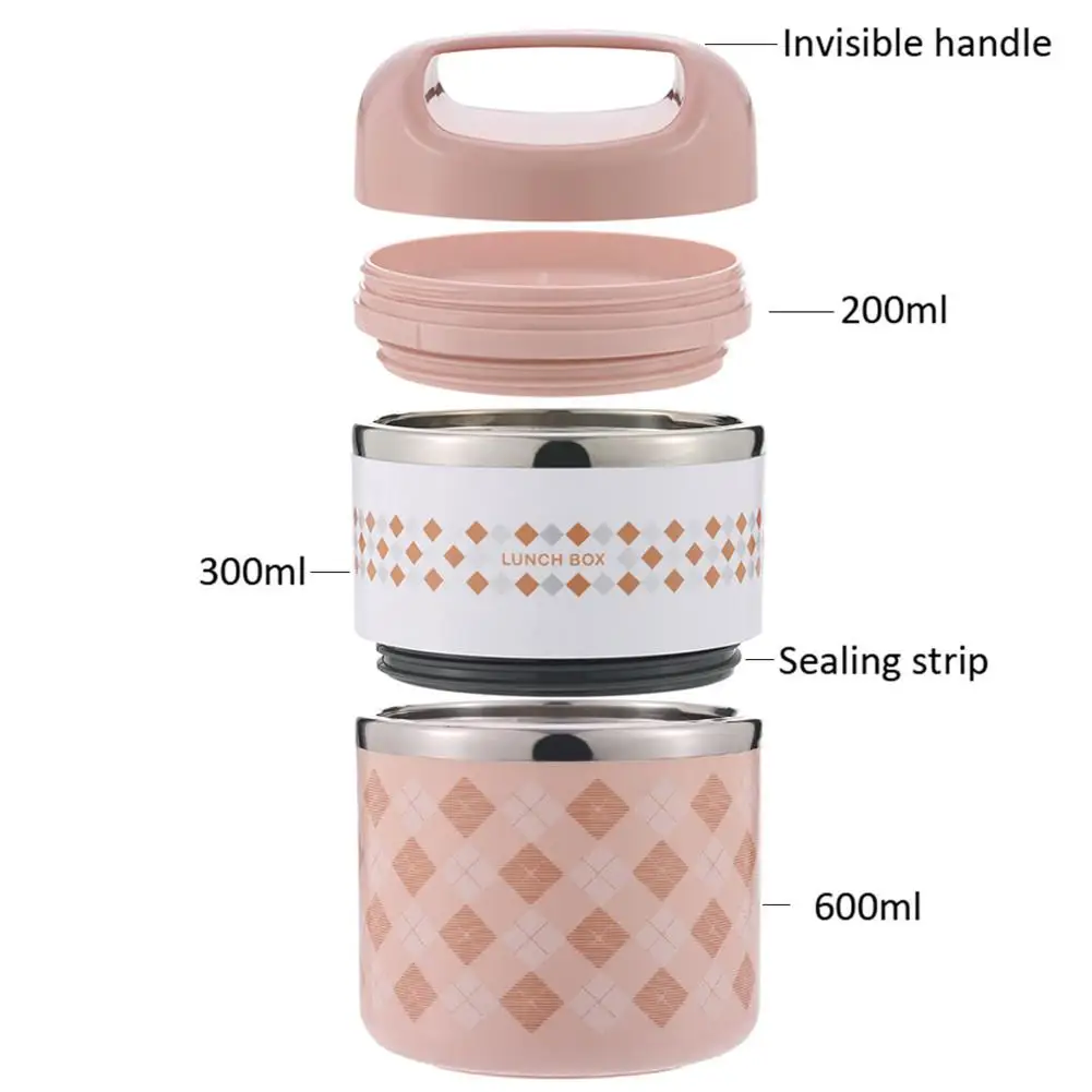 Portable stainless steel insulated lunch box office leakproof thermos lunch box food container 630 ml / 960 ml / 1230 ml
Portable stainless steel insulated lunch box office leakproof thermos lunch box food container 630 ml / 960 ml / 1230 ml
