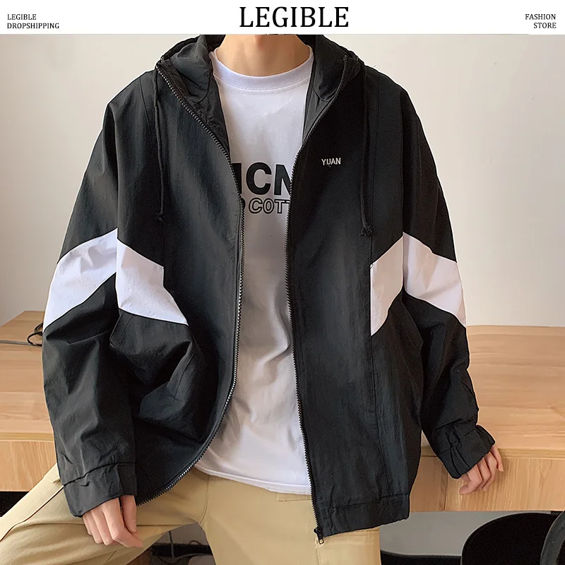 Hop Hip Patchwork Jacket Men Casual Loose Mens Jackets and Coats Harajuku Hooded Windbreaker Mens Jacket
Hop Hip Patchwork Jacket Men Casual Loose Mens Jackets and Coats Harajuku Hooded Windbreaker Mens Jacket