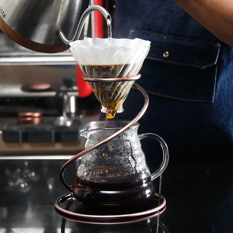 Фото Кофейная спиральная кофейная железная рама подходит для V60 набор кофейных