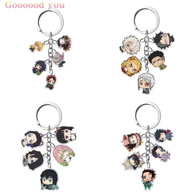 Anime Keychain Demon Slayer Car Key Chain Accessories Kimetsu No Yaiba Pendants 5 Figures in 1Keyring Fans Gift For Friends
Anime Keychain Demon Slayer Car Key Chain Accessories Kimetsu No Yaiba Pendants 5 Figures in 1Keyring Fans Gift For Friends