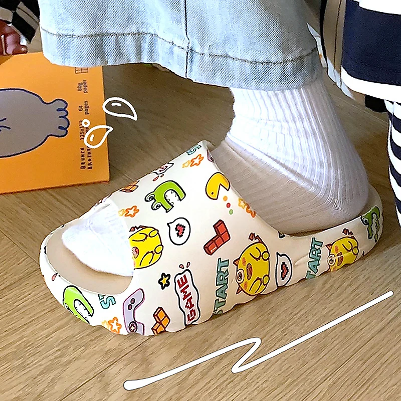 Color Printing Women Men Summer Slippers Non-Slip Beach Slide Sandals Flip Flops Cute Graffiti Thick Sole Comfort Bathroom Shoes
Color Printing Women Men Summer Slippers Non-Slip Beach Slide Sandals Flip Flops Cute Graffiti Thick Sole Comfort Bathroom Shoes
