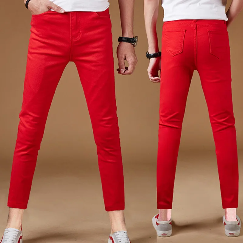 Skinny Jeans men 2020 spring autumn fashion street new thin pencil pants stretch feet pants Korean casual red teenagers trouser
Skinny Jeans men 2020 spring autumn fashion street new thin pencil pants stretch feet pants Korean casual red teenagers trouser