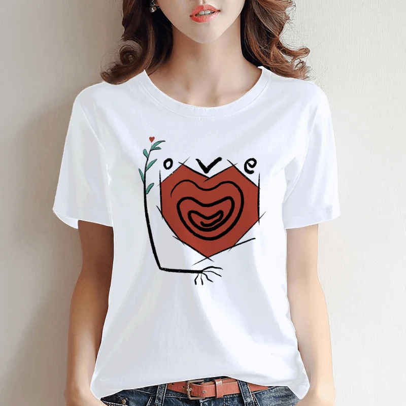 Women Summer Clothes Cute Heart Graphic Print Tshirts Funny Loose Streetwear Short Sleeve Female T Shirt T-shirt Simple T Shirt
Women Summer Clothes Cute Heart Graphic Print Tshirts Funny Loose Streetwear Short Sleeve Female T Shirt T-shirt Simple T Shirt