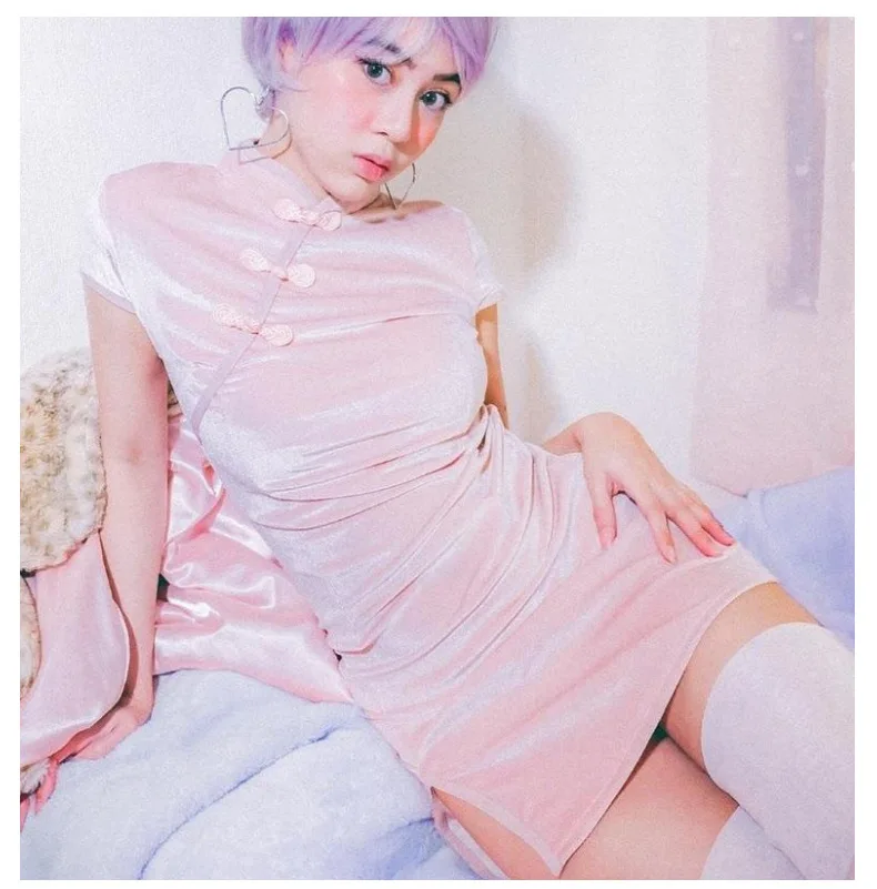 Sexy Little Black Pink Dress cheongsam dress Female wild Clothes Female Retro Improved Dress Women National Style woman dress
Sexy Little Black Pink Dress cheongsam dress Female wild Clothes Female Retro Improved Dress Women National Style woman dress