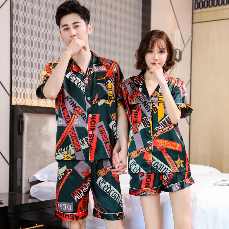 Satin Pajamas for Women Silk Sleepwear Set Couples Short Sleeve Lounge Wear Sexy Pajamas for Teen Girls Pants Woman Pijama Set
Satin Pajamas for Women Silk Sleepwear Set Couples Short Sleeve Lounge Wear Sexy Pajamas for Teen Girls Pants Woman Pijama Set