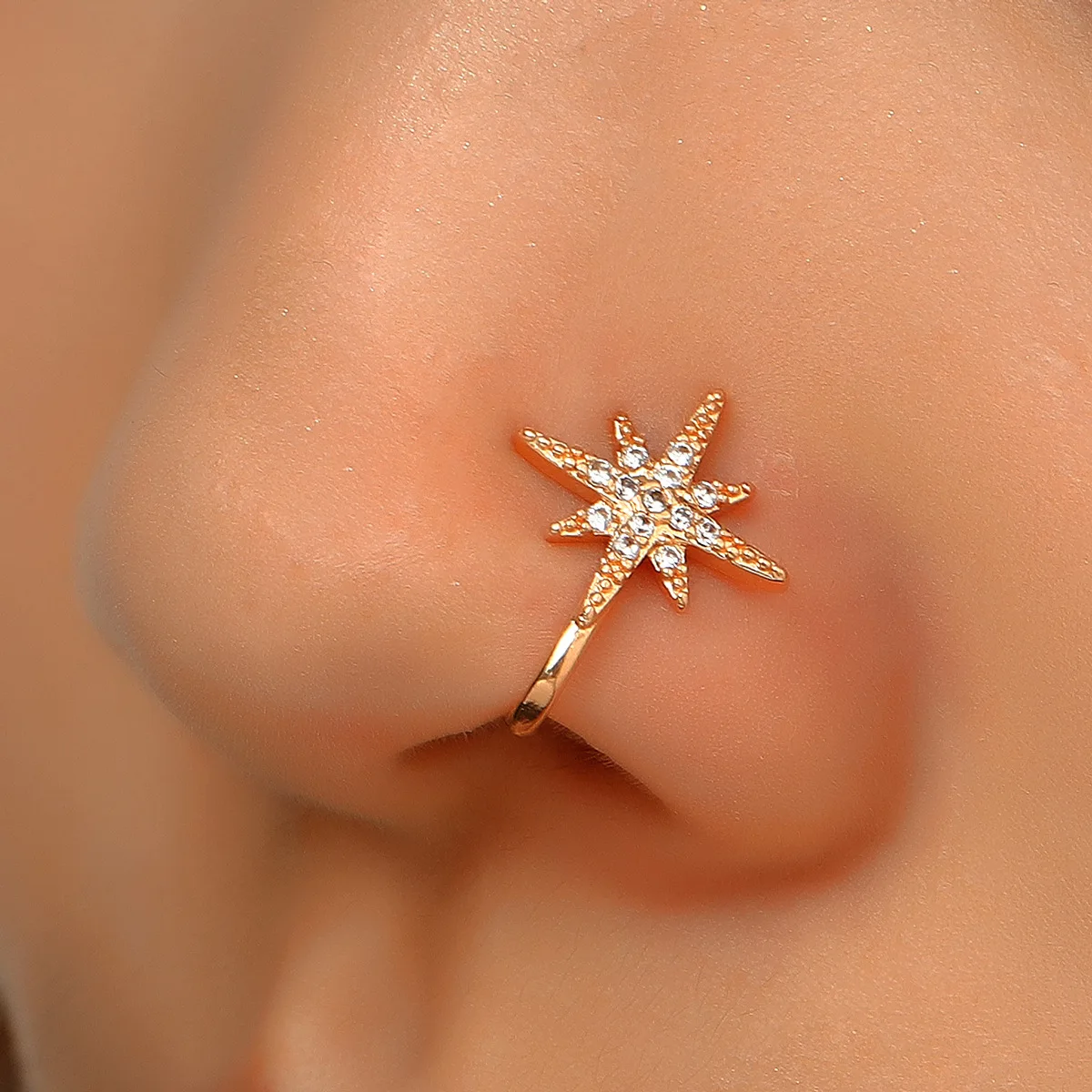2021 Fake Piercing Nose Ring for Women Copper Crystal Star Clip On Nose Ear Clip Cuff Earring Girl Gift Body Jewelry Stud nariz
2021 Fake Piercing Nose Ring for Women Copper Crystal Star Clip On Nose Ear Clip Cuff Earring Girl Gift Body Jewelry Stud nariz