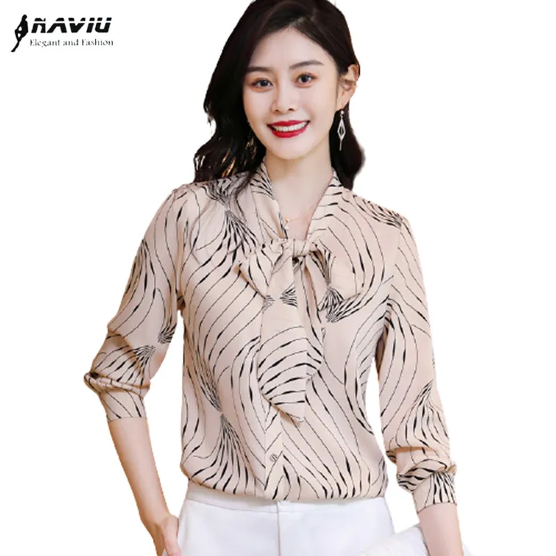 Apricot Chiffon Shirt Women 2021 New Autumn Fashion Temperament Bow Printed Long Sleeve Blouses Office Ladies Work Tops
Apricot Chiffon Shirt Women 2021 New Autumn Fashion Temperament Bow Printed Long Sleeve Blouses Office Ladies Work Tops