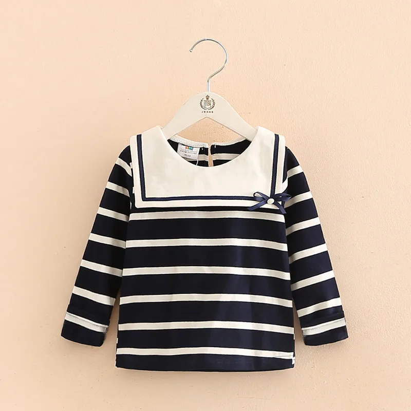 2020 Spring Autumn Fashion 2 3 -10 Years Child White Blue Striped Bow Navy Style Cotton Long Sleeve T-Shirts For Kids Baby Girls
2020 Spring Autumn Fashion 2 3 -10 Years Child White Blue Striped Bow Navy Style Cotton Long Sleeve T-Shirts For Kids Baby Girls