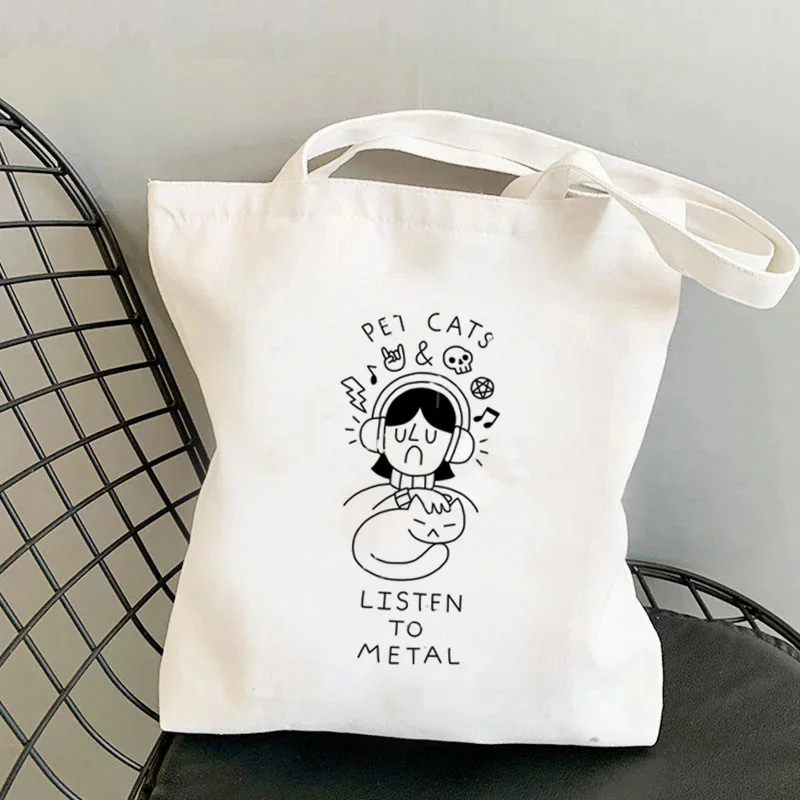 2021 Shopper Pet Cats and Metal Printed Kawaii Bag Harajuku women Shopping Bag Canvas Shopper Bag girl handbag Shoulder Lady Bag
2021 Shopper Pet Cats and Metal Printed Kawaii Bag Harajuku women Shopping Bag Canvas Shopper Bag girl handbag Shoulder Lady Bag