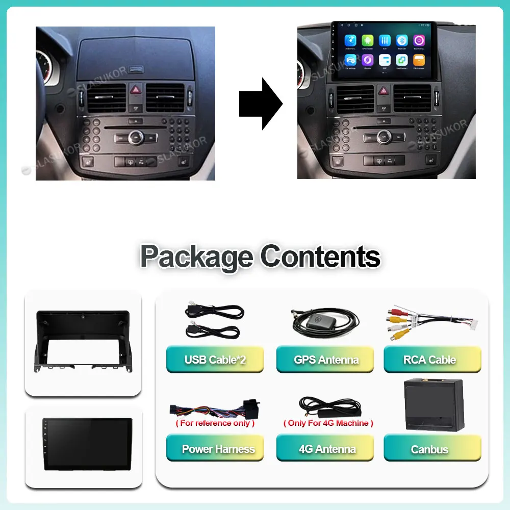 6+128G For Mercedes Benz C Class 3 W204 S204 2006 - 2009 2010 2011 Android Multimedia Video Car Radio Navigation GPS DVD No 2din
6+128G For Mercedes Benz C Class 3 W204 S204 2006 - 2009 2010 2011 Android Multimedia Video Car Radio Navigation GPS DVD No 2din