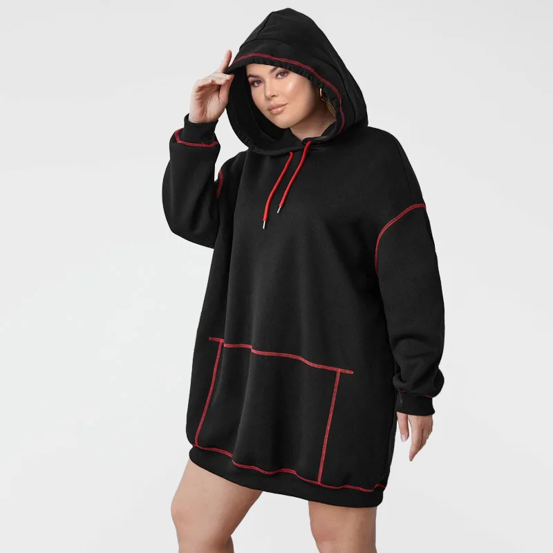 Winter Dress Black Hooded Dresses Big Size 3XL 4XL 5XL Autumn Oversized Plus Size Fall Clothes for Women Vestidos Moda Mujer
Winter Dress Black Hooded Dresses Big Size 3XL 4XL 5XL Autumn Oversized Plus Size Fall Clothes for Women Vestidos Moda Mujer