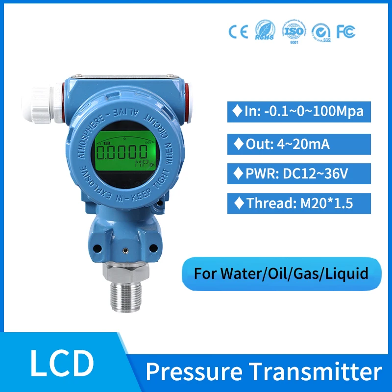 Industrial LCD Digital Pressure Transmitter Water Oil Pressure Sensor 4-20mA Diesel Fuel Pressure Trasmitter Price
Industrial LCD Digital Pressure Transmitter Water Oil Pressure Sensor 4-20mA Diesel Fuel Pressure Trasmitter Price