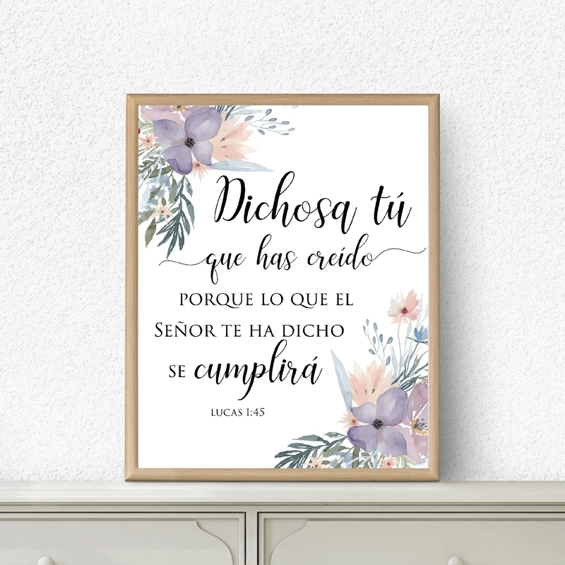 Spanish Bible Verse Wall Art Picture Canvas Painting Watercolor Flowers Prints Scripture Poster for Living Room Home Decor
Spanish Bible Verse Wall Art Picture Canvas Painting Watercolor Flowers Prints Scripture Poster for Living Room Home Decor