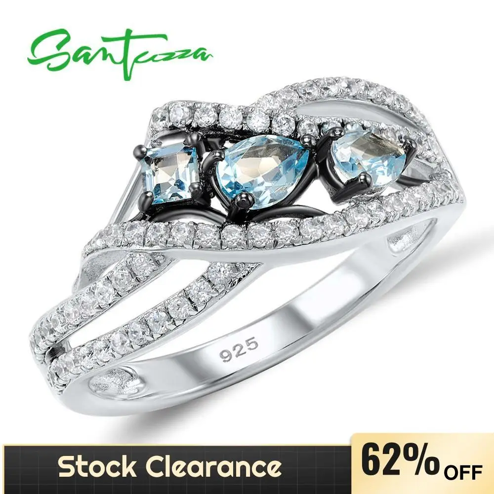 SANTUZZA Silver Rings For Women 925 Sterling Silver Blue Stone Rings for Ladies Cubic Zirconia Ring Trendy Party Fashion Jewelry
SANTUZZA Silver Rings For Women 925 Sterling Silver Blue Stone Rings for Ladies Cubic Zirconia Ring Trendy Party Fashion Jewelry