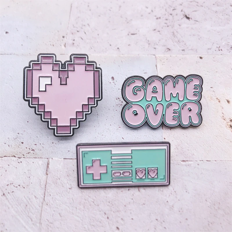 Fashion Women Dress Pins GAME OVER Letters Enamel Lover Brooches Cartoon Funny Badges Metal Custom Jewelry Denim Backpack Gift
Fashion Women Dress Pins GAME OVER Letters Enamel Lover Brooches Cartoon Funny Badges Metal Custom Jewelry Denim Backpack Gift