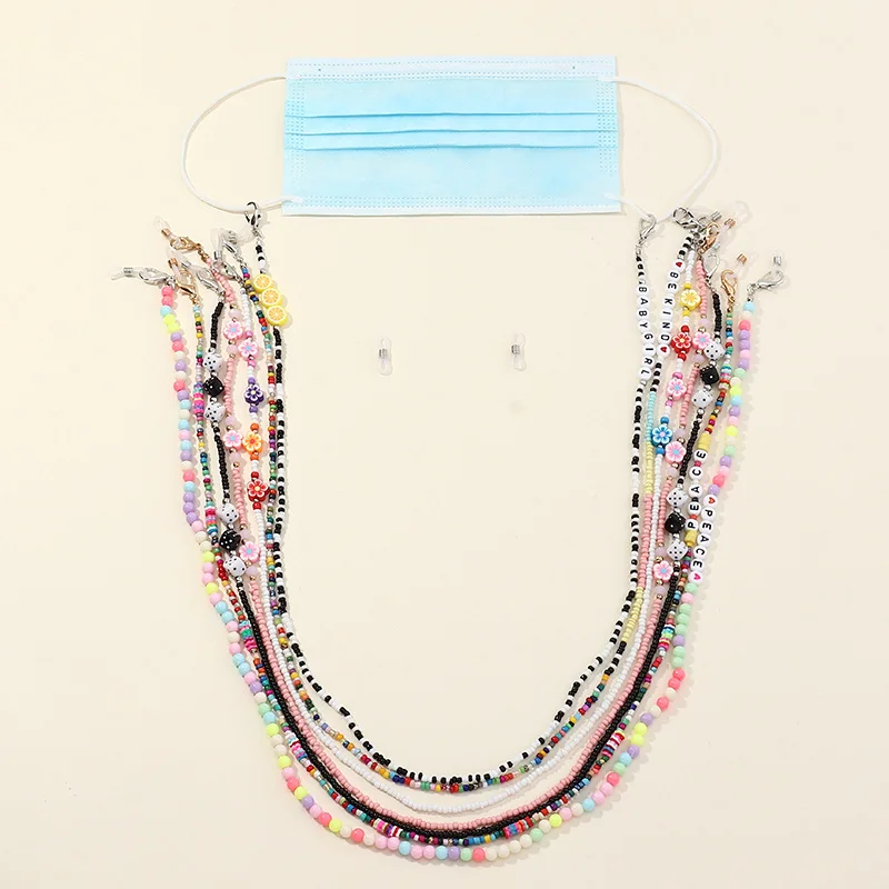 Colorful Beads Anti-lost Face Cover Lanyard Glasses Lanyard Strap Necklace for Women Wedding Long Chain Necklace Mask Jewelry
Colorful Beads Anti-lost Face Cover Lanyard Glasses Lanyard Strap Necklace for Women Wedding Long Chain Necklace Mask Jewelry