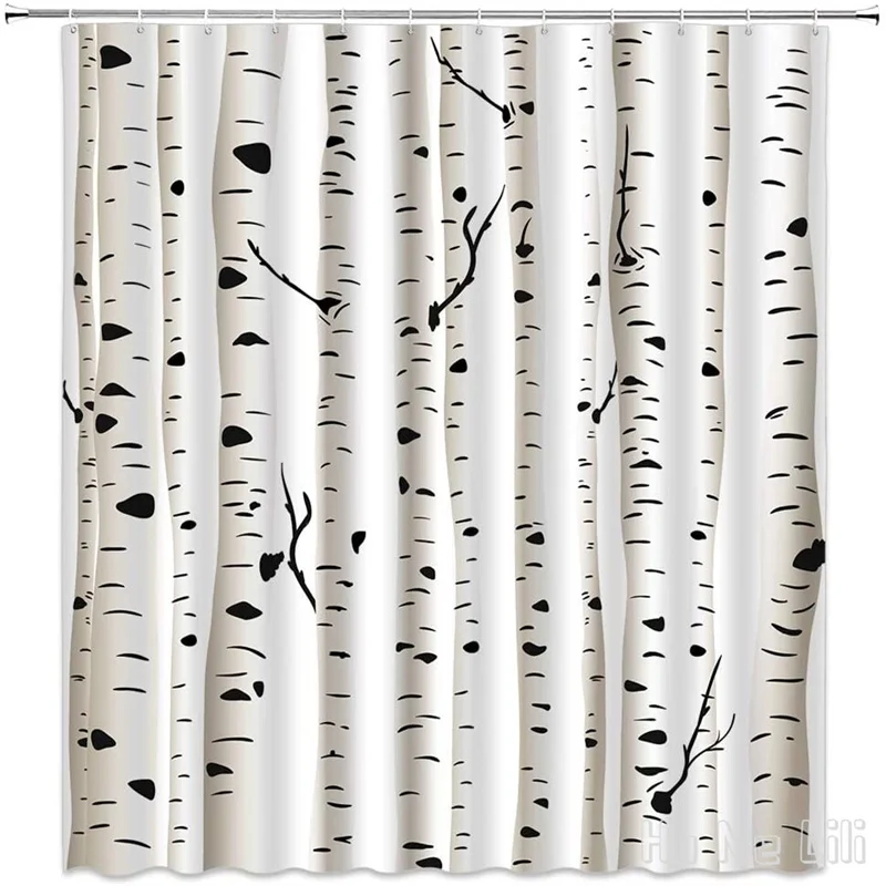 Birch Tree By Ho Me Lili Shower Curtain White And Black Trunk Leafless Forest Art Printing Polyester Waterproof Bathroom Decor
Birch Tree By Ho Me Lili Shower Curtain White And Black Trunk Leafless Forest Art Printing Polyester Waterproof Bathroom Decor