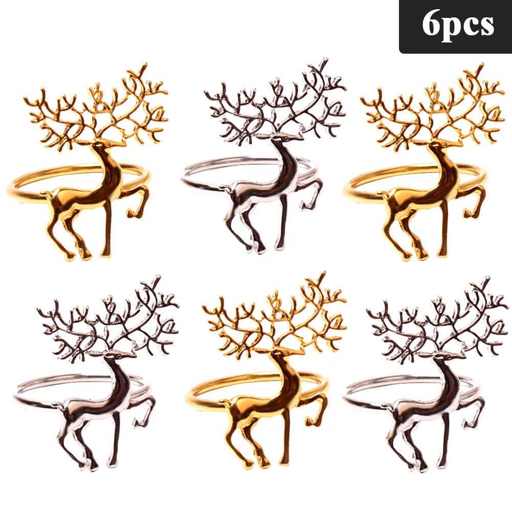 6PCS Christmas Elk Napkin Ring Chic Gold Silver Metal Deer Napkin Rings Buckle For Christmas Party Wedding New Years Craft Decor
6PCS Christmas Elk Napkin Ring Chic Gold Silver Metal Deer Napkin Rings Buckle For Christmas Party Wedding New Years Craft Decor