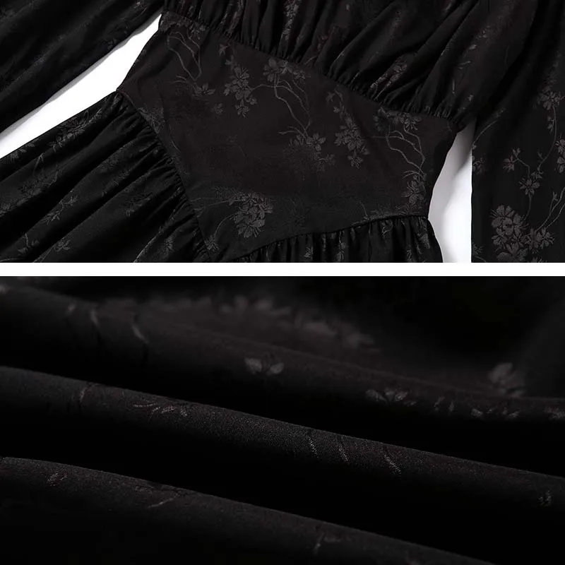 Vintage Print Women A-line dress Black Spring Summer Lantern sleeve Female V-neck Mini dress Club Night Clothing INKEO 9D055 
Vintage Print Women A-line dress Black Spring Summer Lantern sleeve Female V-neck Mini dress Club Night Clothing INKEO 9D055