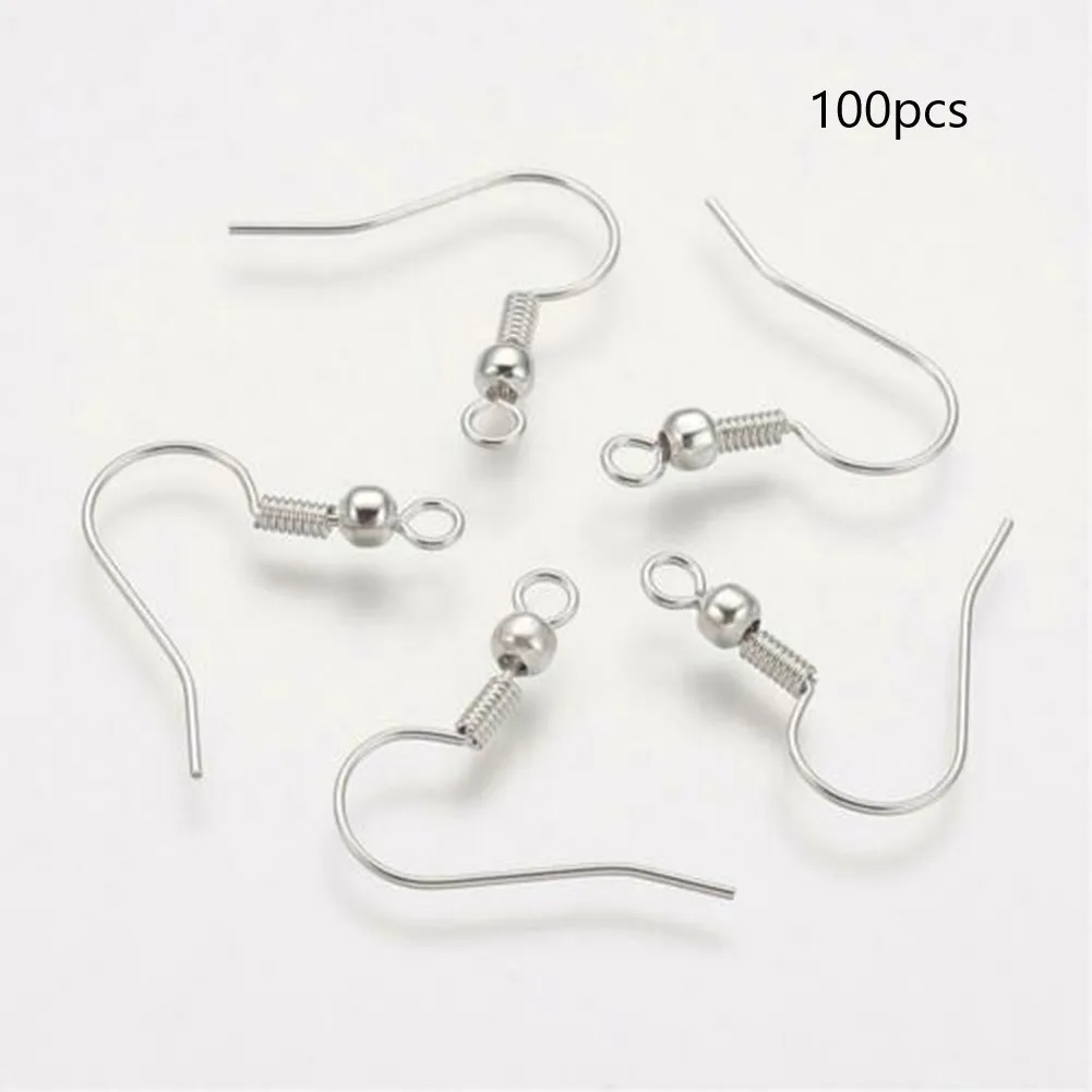 100Pcs/lot Silver Ear Wire Fish Hook DIY Earring Clasp Jewelry Making Accessories Earring Clasps Hooks Base Findings
100Pcs/lot Silver Ear Wire Fish Hook DIY Earring Clasp Jewelry Making Accessories Earring Clasps Hooks Base Findings