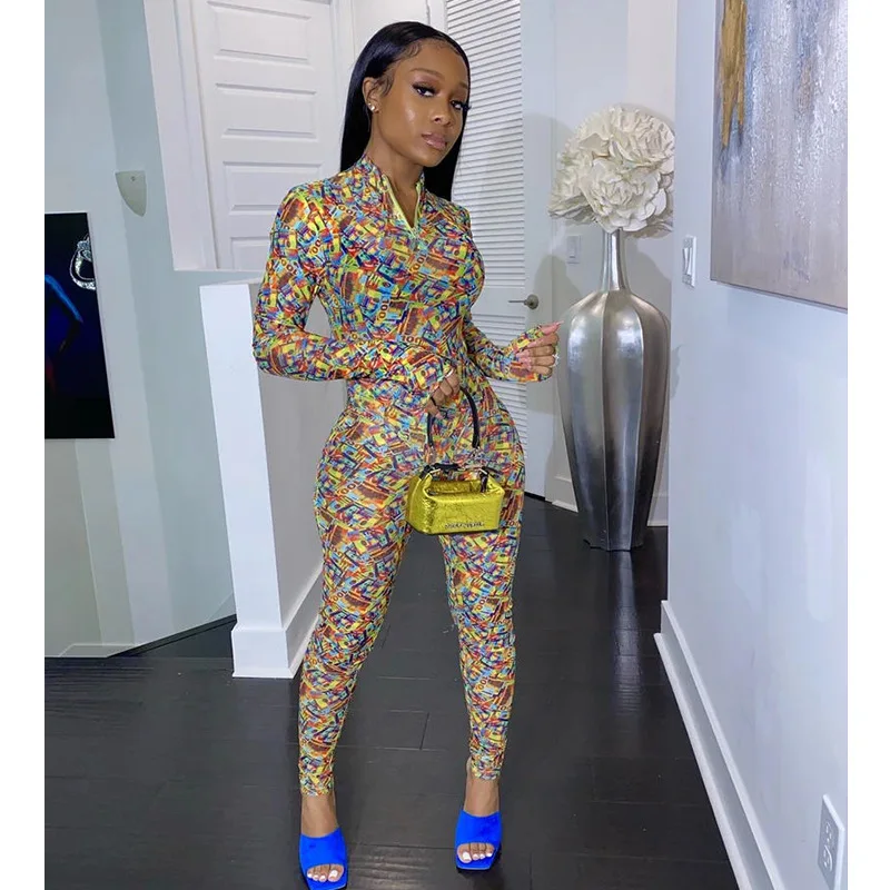 Print Slim-fit Long Jumpsuit Casual Women O Neck Full Sleeve Rompers Hot Sale Spring Streetwear Femme Catsuit Overalls 
Print Slim-fit Long Jumpsuit Casual Women O Neck Full Sleeve Rompers Hot Sale Spring Streetwear Femme Catsuit Overalls