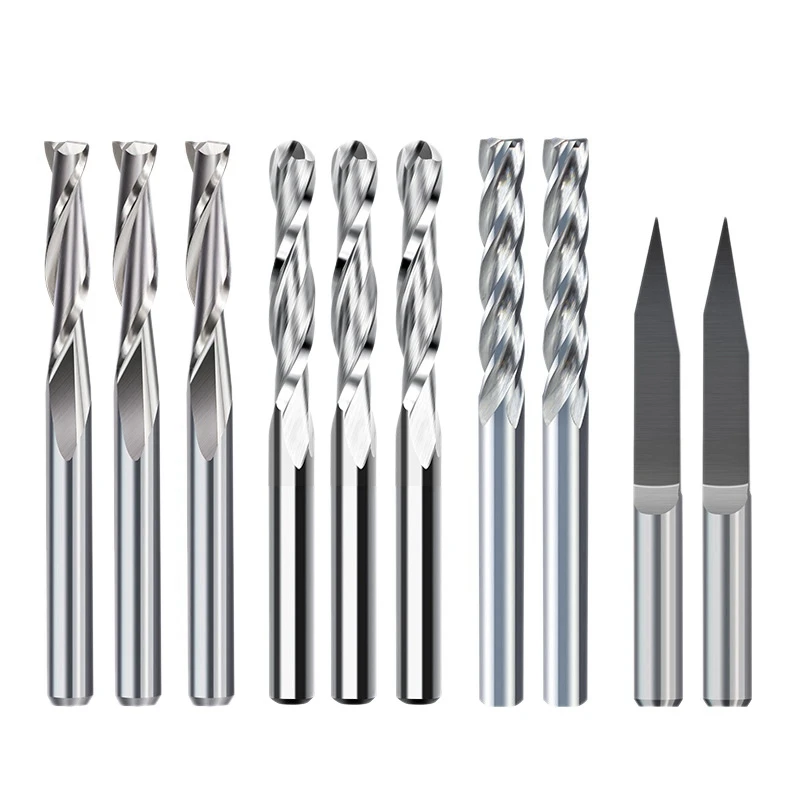 10 Pcs Engraving Bit Set Mixing End Mill Cutter CNC Straight Shank Milling Cutters Woodworking Tool End Mill Router Bit
10 Pcs Engraving Bit Set Mixing End Mill Cutter CNC Straight Shank Milling Cutters Woodworking Tool End Mill Router Bit