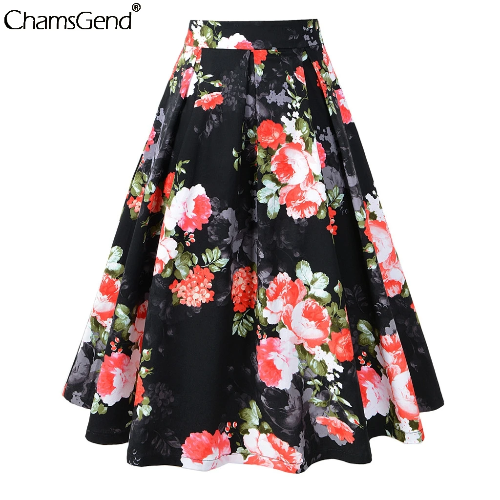 Europe Vintage Skirt Women Fashion Floral A-line Printed Mid Skirts Summer Print Floral Party Mid-calf Skirt Falda Mujer Hot 
Europe Vintage Skirt Women Fashion Floral A-line Printed Mid Skirts Summer Print Floral Party Mid-calf Skirt Falda Mujer Hot