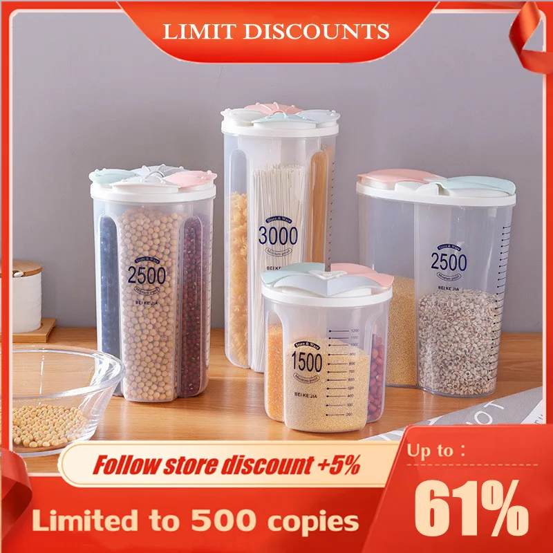 Transparent Sealed Cans Kitchen Storage Boxes Bean Food Grade Storage Cans with Cover Polypropylene Bottles jar Cereals Utensil
Transparent Sealed Cans Kitchen Storage Boxes Bean Food Grade Storage Cans with Cover Polypropylene Bottles jar Cereals Utensil