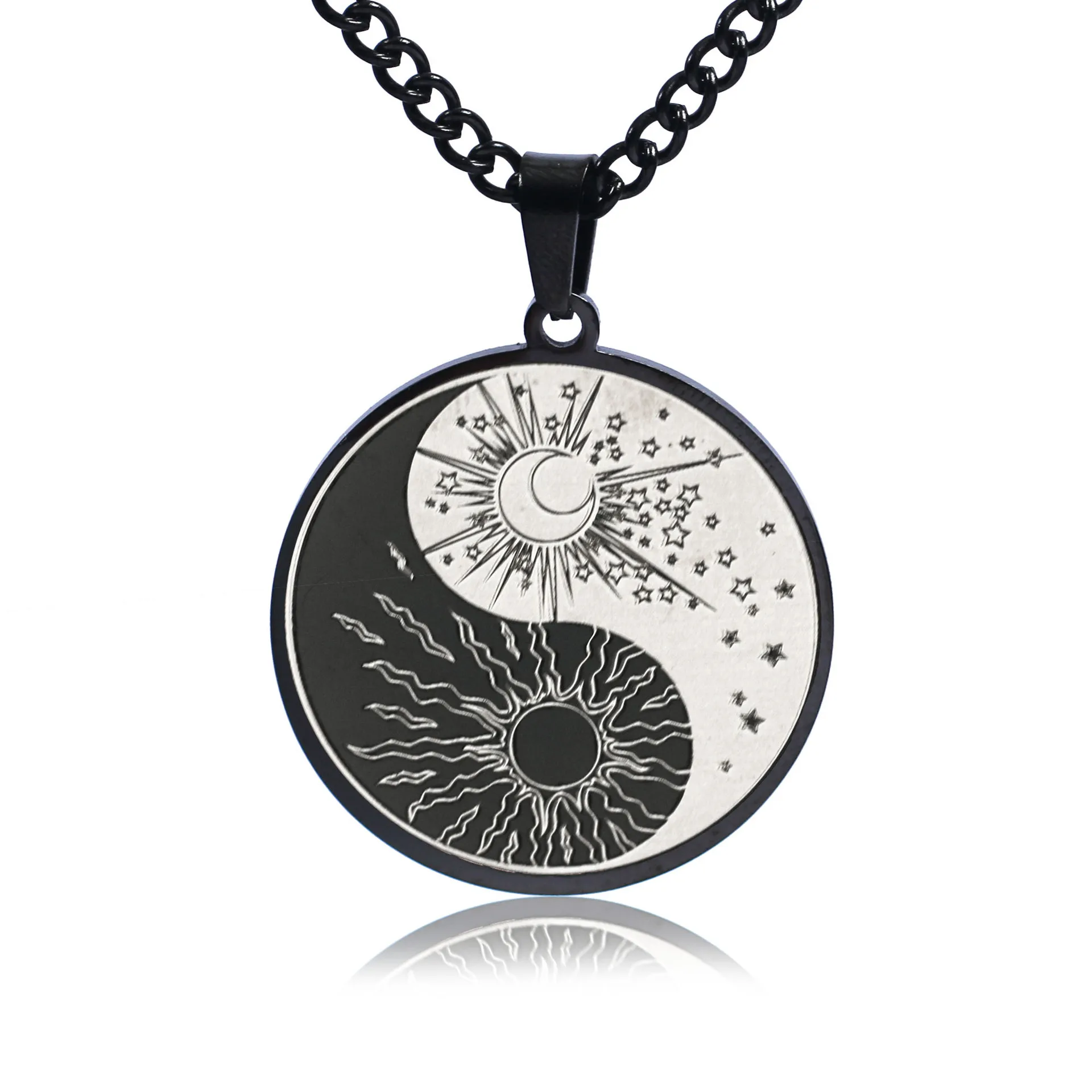 New Fashion Creative Yin Yang Tai Chi Round Pendant Necklace Retro Popular Religious Belief Men's Punk Ladies Necklace
New Fashion Creative Yin Yang Tai Chi Round Pendant Necklace Retro Popular Religious Belief Men's Punk Ladies Necklace
