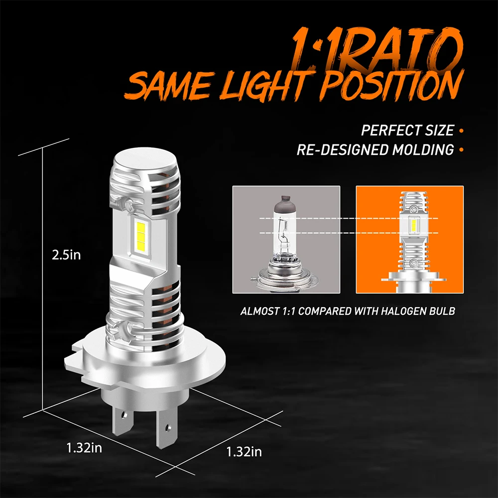 Светодиодные лампы для фар OXILAM 2 светодиодный т. H7 6000 К белые 9005 H11 H8 H9 верхний и