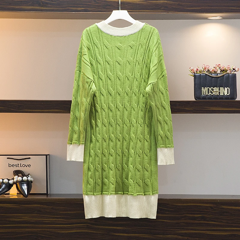 2020 Autumn And Winter New Plus Size Women's Dress Western Style Sweater Mid-Length Knitted Skirt Long-Sleeved V-Neck M-4XL
2020 Autumn And Winter New Plus Size Women's Dress Western Style Sweater Mid-Length Knitted Skirt Long-Sleeved V-Neck M-4XL