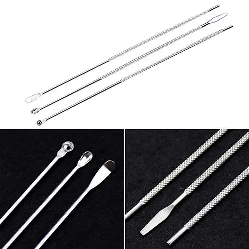 3x Stainless Steel Ear Pick Set Earpick Wax Remover Wax Curette Remover Double-End Ear Scoop Tool Ear Pick Cleaner 
3x Stainless Steel Ear Pick Set Earpick Wax Remover Wax Curette Remover Double-End Ear Scoop Tool Ear Pick Cleaner